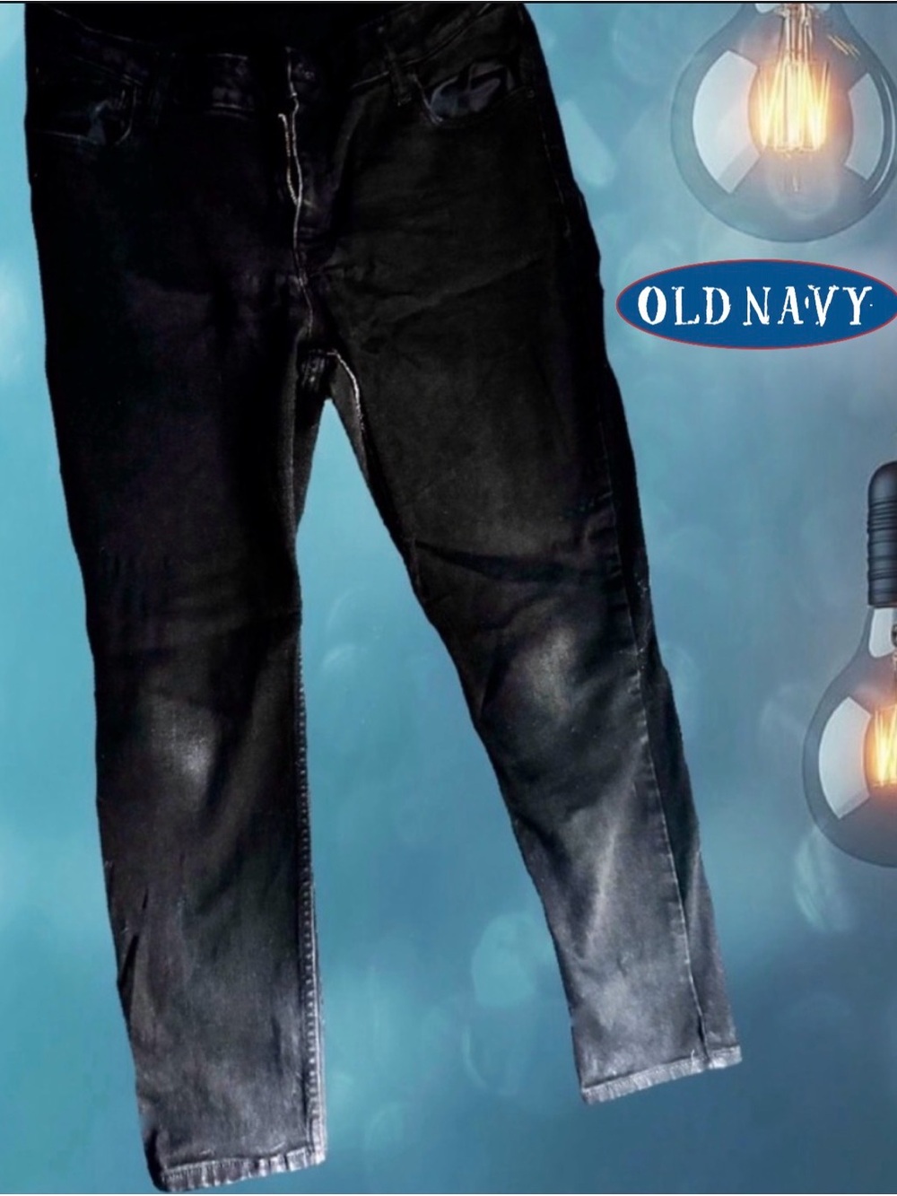 Black Old Navy Rockstar Super Skinny Mid Rise Jeans